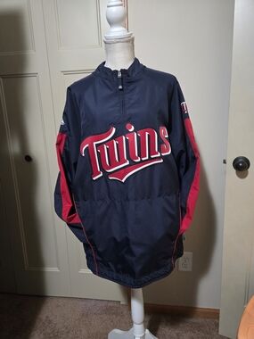 Majestic Navy and Red MLB Authentic Performance Pullover